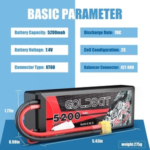 Batería Original GOLDBAT al por Mayor, 5.2Ah 70C 2S 7.4V Recargable, Paquete de Batería de Polímero de Litio para Autos RC, Truggy, Juguetes, para Evader - Product Image 3