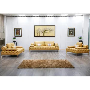 Modern Luxury style leather Pull buckle Large size living room furniture sofa set office furniture