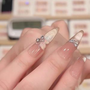 <span class=keywords><strong>Manucure</strong></span> œil de chat français tridimensionnelle faite à la main, nouveau design d'art des ongles, motif papillon pour le printemps et l'été pour les doigts - Product Image 2