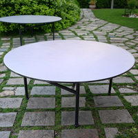 Offres Spéciales bon marché durable PVC contreplaqué Table ronde pliante Banquet Table ronde pliante