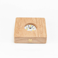 Base d'affichage en verre cristal à LED en bois avec résine laser 3D Art Design moderne Lumière chaude à intensité variable pour la maison et le PC Alimenté par USB