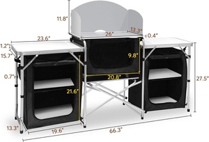 HISPEED Outdoor Portable <strong>Folding</strong> Cooking Station <strong>Table</strong> <strong>Kitchen</strong> Multifunction IGT Foldable Aluminium Camping <strong>Table</strong> - Product Image 2