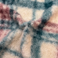 Production d'usine Tissu en fausse fourrure bouclée en polyester tricoté imprimé de haute qualité pour textiles de maison