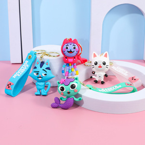 Nuevo Llavero <span class=keywords><strong>de</strong></span> Gel <span class=keywords><strong>de</strong></span> Silicona con Diseño <span class=keywords><strong>de</strong></span> Anime <span class=keywords><strong>de</strong></span> Gabby's Dollhouse, Gato Sirena, Colgante para Bolso - Product Image 6