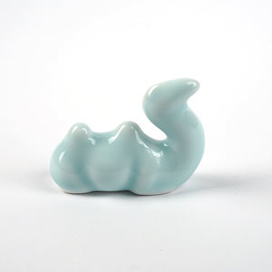 تمثال جمل سيراميكي إبداعي أزرق سماوي بأسلوب نورديك، تمثال حيواني لطيف مزجج لتزيين غرفة المعيشة العصرية والمكتب والمنزل - Product Image 1