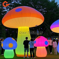 Décoration Champignon Gonflable Géant Éclairage LED Coloré Ballon Champignons Gonflables pour Extérieur Plage Évènement Festivals