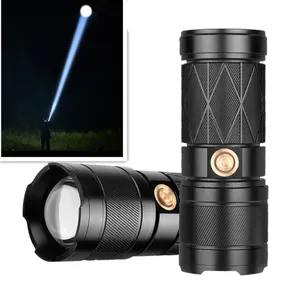 1500 Meter Powerful White 6600mah zoomable type-c 30w +6 Led Torch Hard Light 5 modes For Hunting Fishing Tactical Flashlight