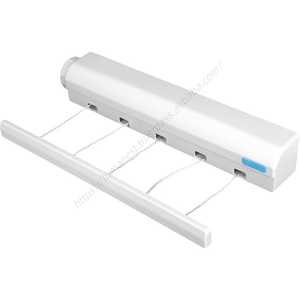 Vente en gros de séchoir à linge rétractable à 4 lignes avec cintre, fixation murale - Product Image 1