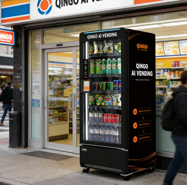 Qingo 24/7 Self-Service Vending Machine SDK User-Friendly Touchscreen Cash/Coin/Card Payment Constant Temperature Control Cloud