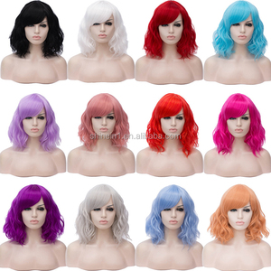 <span class=keywords><strong>Pelucas</strong></span> de pelo sintético populares para <span class=keywords><strong>mujer</strong></span>, peluca de Color rizado corto para <span class=keywords><strong>carnaval</strong></span>, Halloween, fiesta y Cosplay - Product Image 6