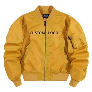 OEM Custom Design Men's Jacket Embroidery Nylon MA1 Flight Custom Bomber Jacket For Men