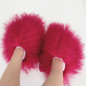 Nuove <span class=keywords><strong>Ciabatte</strong></span> di Design in Pelliccia di Pecora a <span class=keywords><strong>Pelo</strong></span> Lungo, Pantofole in Pelliccia Mongola alla <span class=keywords><strong>Moda</strong></span> - Product Image 3