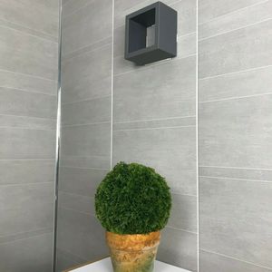 Paneles de <span class=keywords><strong>pared</strong></span> para <span class=keywords><strong>baño</strong></span>, <span class=keywords><strong>revestimiento</strong></span> de <span class=keywords><strong>PVC</strong></span>, efecto de azulejo de mármol gris, 250x8mm - Product Image 3