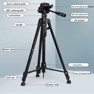 Support de <span class=keywords><strong>trépied</strong></span> professionnel robuste pour caméra, idéal pour la photographie extérieure, le streaming en direct et les vlogs, compatible Canon, Nikon, téléphone - Product Image 6