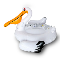 Pélican blanc oiseau gonflable Ride-on Pool toys Animal print island float radeau pour jouer et se prélasser