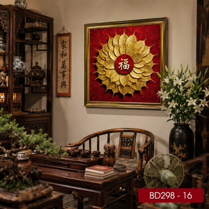 งานศิลปะทองคำเปลวทำมือระดับพรีเมียมจากเวียดนาม ของตกแต่งผนังสุดหรู รับผลิตแบบ OEM ODM ขายส่ง รุ่น DV298-16 - Product Image 5