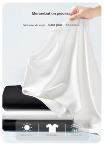T-shirt da <span class=keywords><strong>uomo</strong></span> a maniche corte 210gsm, vestibilità ampia, in cotone Pima 60S Sipuma, girocollo, estiva, di alta qualità, taglie forti - Product Image 3
