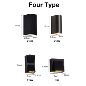 Lámpara de Pared <span class=keywords><strong>LED</strong></span> para Exteriores, Impermeable IP65, Iluminación Superior e Inferior, Aplique de Pared Moderno de Aluminio para Jardín, Hotel, Pasillo - Product Image 2
