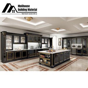 Đảo bếp màu xám hiện đại tiêu chuẩn Mỹ với MDF và thân gỗ rắn theo phong cách gỗ - Product Image 1