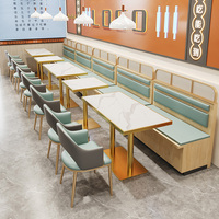 Ensemble de mobilier de restaurant personnalisé - Canapé en cuir, tables et chaises pour usage commercial, design moderne, durable
