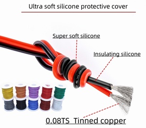 ชุดสายไฟทองแดงอ่อนเคลือบดีบุกแบบถัก สำหรับงาน DIY ต่อสายไฟในรถยนต์ 10 สี ขนาด 13/14/15/16/18/20/22/26/28/30AWG แรงดันไฟฟ้า 600V - Product Image 2