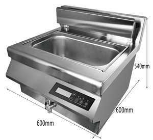 Friteuse à induction de table commerciale 35L en acier inoxydable avec minuterie et thermostat réglable - Product Image 2