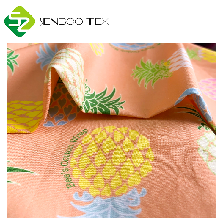 Высококачественная 100% Органическая хлопковая ткань с принтом на заказ для детского летнего одеяла