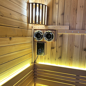 Sauna Moderna para 4 Personas, de Madera de Cedro Rojo Canadiense y Hemlock, con Estufa de 6kw, Función de Vapor Seco, para Villas - Product Image 4