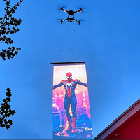 Écran LED en maille pour drone, ultra léger, transparent, pliable, affichage LED en maille pour spectacle aérien de drones, publicité
