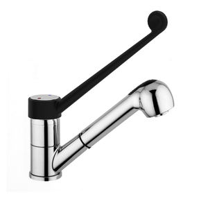 BES 1249 30 cm miscelatore lavello doccia leva nera oro rosa finitura stile contemporaneo in acciaio inox rubinetto girevole - Product Image 1