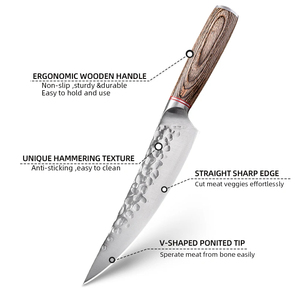 Ensemble de 6 couteaux à désosser avec manche en bois de Pakka et acier au carbone 4Cr13, couteau de <span class=keywords><strong>boucher</strong></span> Viking utilitaire en métal durable - Product Image 3