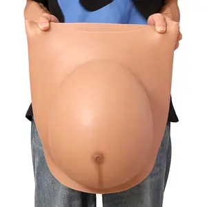 실리콘 현실적인 임신 배 소품 할로윈 크리스마스 코스프레 의상 사진 소품 유방 형태 성능 액세서리 브래지어