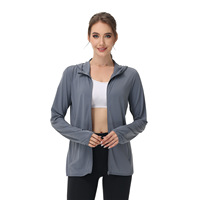 Vestes d'été pour femmes, protection solaire UPF50+, col à capuche, grande taille, vêtements d'extérieur fins, anti-UV, manches longues, vêtements d'extérieur