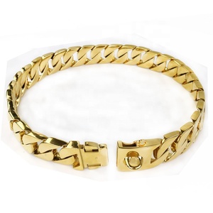 <span class=keywords><strong>Collar</strong></span> de perro grande con hebilla para mascotas, cadena de acero inoxidable chapado en oro de 18K y 32mm, diseño personalizado - Product Image 1
