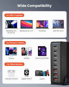 268W gan USB Loại C nhanh chóng sạc nhiều cổng pd100w qc4.0 Máy tính để bàn nhanh chóng sạc adapter cắm cho <span class=keywords><strong>Iphone</strong></span>/Samsung/máy tính xách tay/PC - Product Image 6