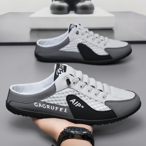 Zapatos Casuales de Estilo Deportivo para Hombre, Transpirables, de Cuero Cosido, Resistentes para Caminar a Diario - Product Image 4