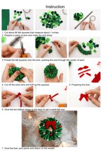 Kit <span class=keywords><strong>de</strong></span> Bricolage DIY : Ornements <span class=keywords><strong>de</strong></span> Noël Écologiques en Non-Tissé (2 pièces) – Créez Vos Propres Décorations d'Arbre, Mini Couronnes et Supports <span class=keywords><strong>de</strong></span> Guirlandes pour la Décoration Intérieure - Product Image 6