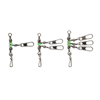 Rouleaux pivotants à roulement à billes en acier au carbone avec mousqueton, connecteur lumineux pour jig de calamar, accessoires de ligne de pêche en eau douce et salée