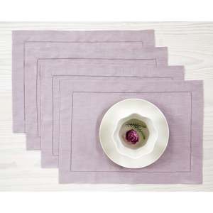 Napperons en lin à ourlet festonné pour les acheteurs de restaurants, avec bordure à fil tiré simple rangée, pour la restauration - Product Image 1
