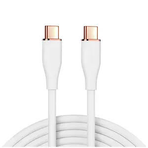 Kabel Data ponsel Android silikon, kabel Data USB C pengisian daya cepat, aksesori pengisi daya ponsel Android 2M tipe-c 6.6 kaki dengan pengisian daya