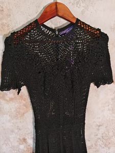 Jupe une pièce crochet à la main en noir - Product Image 5