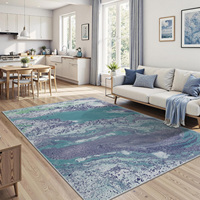 Woven Printing PET Friendly Cushioned Polyester Rug Anti Skid TPR Backing Low Pile Machine Washable Tufted Bathroom Floor Mat