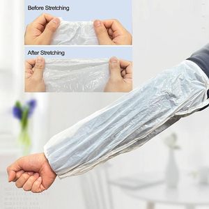 Manchons jetables blancs, 200 pièces, en plastique imperméable, pour la protection quotidienne au travail - Product Image 5