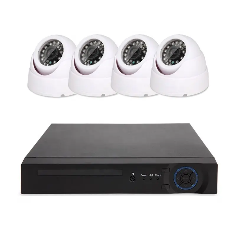 Kamera CCTV 4ch, Kit CCTV AHD Sistem Keamanan 1080P Kamera Dalam Ruangan Dvr Set