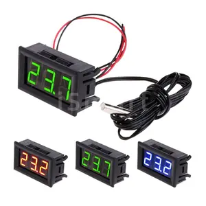 DC 12V Mini Digital LED Thermometer for Car Temperature Monitor Panel Meter Measuring Range -50-110C with Temperature Probe