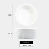 Bol de cuisson pour soufflé à double peau en céramique personnalisé moule rayé pour bol à gâteau et pain pour pouding dessert lait cuit à la vapeur pour la cuisson