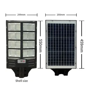 Ip66 impermeable solar de alta potencia de aluminio fundido a presión al aire libre iluminación de carretera 400W Luz de calle solar todo en una lámparas solares Led