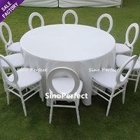 Nouvelles chaises Chiavari empilables blanches en résine plastique pour événements, chaises en plastique à dossier ouvert ovale pour mariage