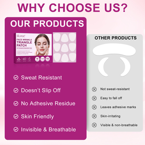 Parches Triangulares IKZEE 162 Unidades para <span class=keywords><strong>Arrugas</strong></span> Faciales, Cuidado Nocturno de la Piel, Parches Reafirmantes No Invasivos para <span class=keywords><strong>Frente</strong></span> y Líneas de Expresión - Product Image 6