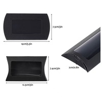 Boîte d'oreiller en carton noir personnalisée avec fenêtre en PVC transparent boîte d'emballage de bonbons cadeaux de mariage